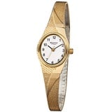 Regent Quarzuhr Regent Damen-Armbanduhr gold Analog F-622, (Analoguhr), Damen Armbanduhr oval, klein (ca. 20x22mm), Edelstahl, ionenplattiert goldfarben