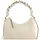 Coccinelle Boheme Schultertasche Baumwolle/Leather Elfenbein