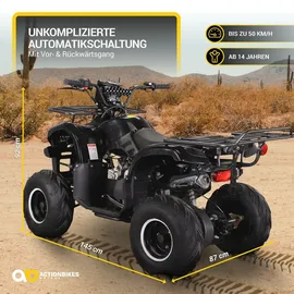 MIWEBA Kinder Quad S-8 Farmer 125 cc Motor Miniquad 125 ccm Toronto (Schwarz)