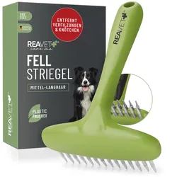 REAVET Fellstriegel für Hunde - Verfilzungen sanft entfernen
