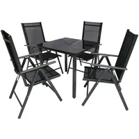 MID.YOU Gartengarnitur 5-teilig ca. 80x73x80 cm Schwarz