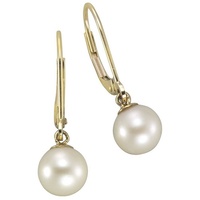 VIVANCE Paar Ohrhänger »375 Gold Perlen weiß 7-7,5mm«, 65084323-0 gelb + weiß)