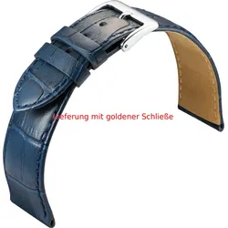 Eulit Kalbleder mit Krokoprägung Guinea 14mm" E608007114501" - blau