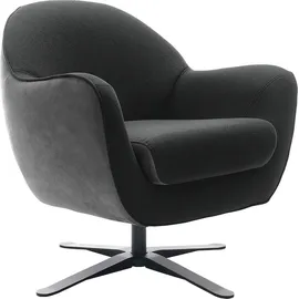 TRENDMANUFAKTUR Drehsessel "Mira, Loungesessel", grau (graphite, grau), B:83cm H:85cm T:80cm, 92% Polyester, 8% Nylon;100% Polyester, Sessel, Drehsessel, in zeitlosem, modernen Stil mit praktischer Drehfunktion