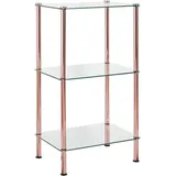 Glasregal Badorganizer elegante Duschablage 3 Ebenen mDesign rotgold/transparent