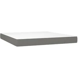 vidaXL Boxspringbett mit Matratze & LED Dunkelgrau 180x200 cm Stoff