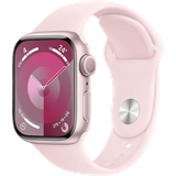 Apple Watch Series 9 GPS 41 mm Aluminiumgehäuse rosé, Sportarmband hellrosa S/M