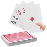 Relaxdays Pokerkarten, Jumbo 54 Karten Weiß,Rot,Schwarz