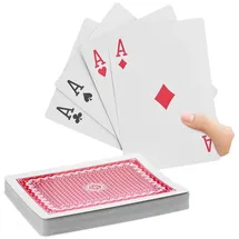 Relaxdays Pokerkarten, Jumbo 54 Karten Weiß,Rot,Schwarz