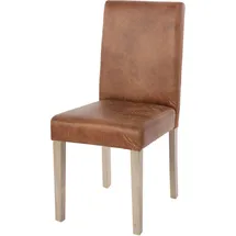 MCW Esszimmerstuhl Littau, Küchenstuhl Stuhl, Stoff/Textil MVG-zertifiziert ~ Wildlederimitat, braune Beine