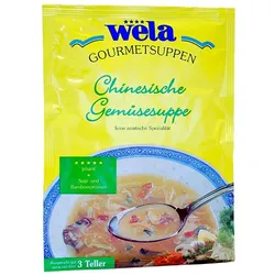 WELA Chinesische Gemüsesuppe m.viel Gemüse, chin.Pilzen u.Glasnud.