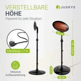 Juskys Infrarotstrahler 2000 W Schwarz