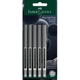 Faber-Castell uni-ball eye Fine. schwarz 5 Stück, dokumentenecher Rollerball