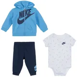 Nike Sportswear Erstausstattungspaket JDI TOSS 3PC FZ PANT SET (Set, 3-tlg) für Babys blau 62 (3M)