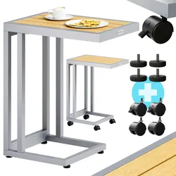 CASARIA® Beistelltisch C-Form 50x40x66cm Natur