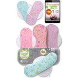 Waschbare Binden bio Baumwolle; 6-Pack (Größe S+M) MINI Stoffbinden waschbar MADE IN EU; wiederverwendbare Binden Waschbar; Waschbare Stoffbinden für Menstruation; Baumwollbinden Damenbinden waschbar