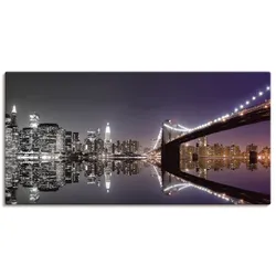 Artland Wandbild »New York Skyline nächtliche Reflektion«, Amerika, (1 St.), als Leinwandbild, Poster, Wandaufkleber in verschied. Größen Artland Farbe Bild(er): schwarz