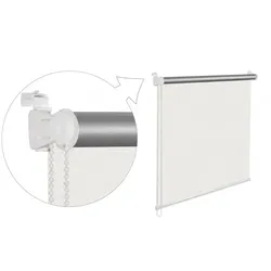Thermorollo Verdunklungsrollo 70x150 cm natur Fensterrollo mit Thermobeschichtung 100% Abdunklung in