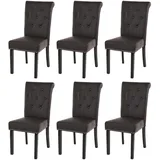 MCW Esszimmerstuhl Chesterfield II 6er-Set Kunstleder Coffee Dunkle Beine