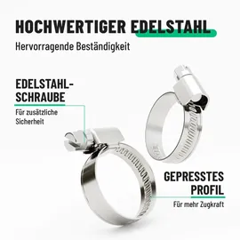 greate Schlauchschellen Edelstahl 16-25mm - 10er Pack
