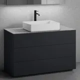 neoro n50 Unterschrank B: 120 cm mit 3 Auszügen, Waschtisch B: 58 cm weiß matt, B: 120.5 BN0065WM+BN0454BM+BN0404C3