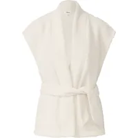 s.Oliver Leichte Teddyplüsch-Weste mit Gürtel - creme - 48