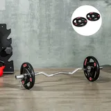 Set Mit 2 X 10 Kg Schweren Stahlgewichtsscheiben Mit Gummibeschichtung, Ø 5 Cm Loch Für Langhantel Und Griffen Für Manuelles Training