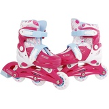 Kids Globe 720510 Street Rider Inlineskates (Inliner) rosa/weiß, verstellbar von Größe 31-34, abec7 Alurahmen