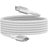 Belkin BoostCharge USB-C-auf-USB-C-Ladekabel, Schnellladekabel mit 240 W Power Delivery, USB-IF-zertifiziert für iPhone 16, iPhone 15, MacBook Pro, Chromebook, Samsung Galaxy, iPad, 2 m – Weiß
