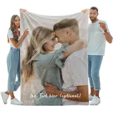 iDIY Personalisierte Decke mit Foto und Text – Fotodecke Selbst Gestalten – Personalisierte Geschenke für Familie, Paare, Muttertag und Vatertag - Foto Geschenk - 1 Foto