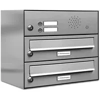 AL Briefkastensysteme 2 Fach Edelstahl