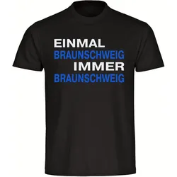 multifanshop Kinder T-Shirt - Braunschweig - Einmal Immer - Druck blau - Kind