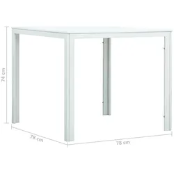 vidaXL Couchtisch 78x78x74 cm HDPE Holzoptik : Farbe - Weiss