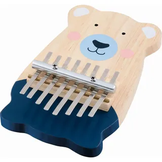 GoKi 61872 - Kalimba mit Bärenmotiv für Kinder, Daumenklavier, Holz und Metall, 8 Töne, Musikalisches Spielzeug zur Förderung des musikalischen Talents, Bär, 19cm x 12cm, ab 5 Jahre