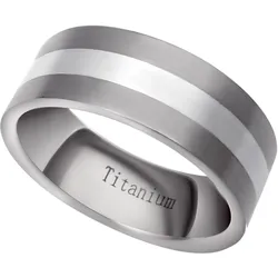 Partnerring FIRETTI "Schmuck Geschenk "LIEBE" Titan" Gr. 18, silber (titanfarben, silberfarben), Fingerringe, 18, ohne Zirkonia, Titan-Silber 925 (Sterlingsilber), 7,5mm, Titan, Silber 925 (Sterlingsilber), mit oder ohne Zirkonia (synth.)