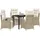 vidaXL 5-teiliges Garten-Ess-Set in Beige aus Poly Rattan
