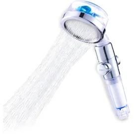 Aquadon EcoTornado Blau - Wassersparender & 360° rotierende Handbrause - Duschbrause mit Antikalk-Funktion - schützt Ha