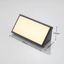 LINDBY Außenwandleuchte Kunststoff 13,8 cm 1 x 18 W LED schwarz