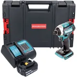 Makita Makita, DTD 154 SF1J-R Akku Schlagschrauber 18V 1/4" 175Nm Brushless + 1x Akku 3,0 Ah + RHINO