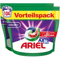 Ariel Waschmittel Pods All-in-1, Color+ Flüssigwaschmittel, 104 Waschladungen,