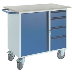 ROLLCART Werkstattwagen 4 Schübe blau, 111x96x60 cm