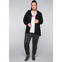 sheego Sweatjacke Sweatjacke, in atmungsaktiver Strech-Qualität 48/50 schwarz Damen, Sweatjacken Shirts Sweatshirts