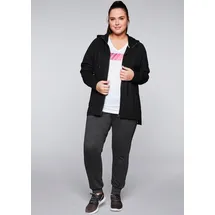 sheego Sweatjacke Sweatjacke, in atmungsaktiver Strech-Qualität 48/50 schwarz Damen, Sweatjacken Shirts Sweatshirts