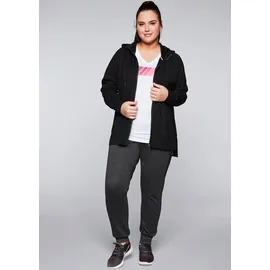 sheego Sweatjacke Sweatjacke, in atmungsaktiver Strech-Qualität 48/50 schwarz Damen, Sweatjacken Shirts Sweatshirts