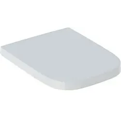 Geberit Renova Plan WC-Sitz 500692011 eckig, Befestigung von oben, Quick-Release-Scharniere Messing verchromt, mit Absenkautomatik, weiß