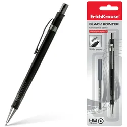 Druckbleistift HB 0,5mm mit 20 Bleistiftminen 1 Stück Schwarz Bleistift für Büro Schule und Hobby Minenstift zum Zeichnen Skizzieren Schreiben