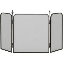 Homcom Kaminschutzgitter, Faltbares Kamingitter mit 3 Paneelen, Funkenschutzgitter für Wohnzimmer, Schlafzimmer, Metall, 96 x 56 cm, Schwarz