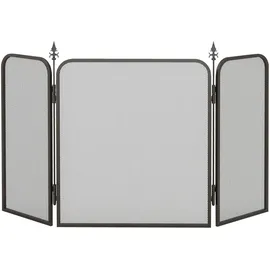 Homcom Kaminschutzgitter, Faltbares Kamingitter mit 3 Paneelen, Funkenschutzgitter für Wohnzimmer, Schlafzimmer, Metall, 96 x 56 cm, Schwarz