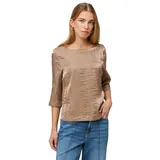 Zero Bluse mit Knittereffekt Beige 36