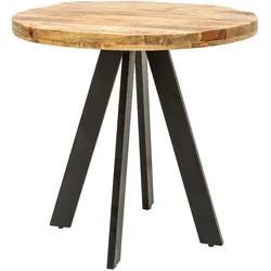 riess-ambiente Esstisch IRON CRAFT - massiv 80cm rund natur Mangoholz Esszimmer Metallbeine